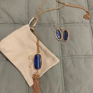 Kendra Scott Rayne navy necklace and earring set